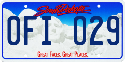 SD license plate 0FIO29