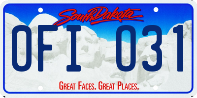 SD license plate 0FIO31