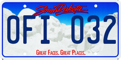 SD license plate 0FIO32
