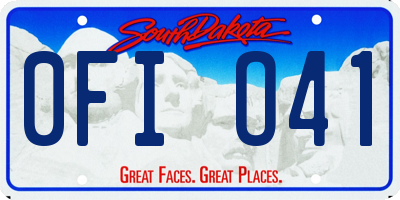 SD license plate 0FIO41