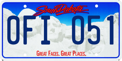 SD license plate 0FIO51