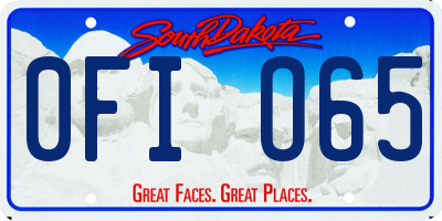SD license plate 0FIO65