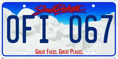 SD license plate 0FIO67