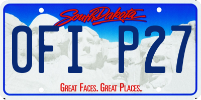SD license plate 0FIP27