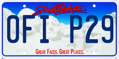 SD license plate 0FIP29