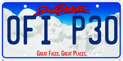 SD license plate 0FIP30