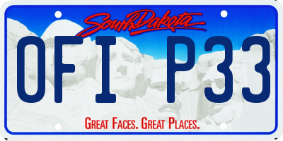 SD license plate 0FIP33