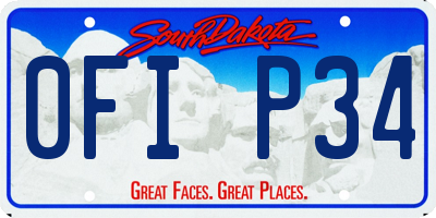 SD license plate 0FIP34