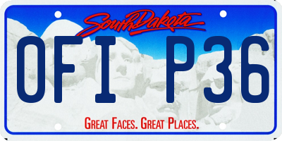 SD license plate 0FIP36