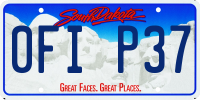 SD license plate 0FIP37