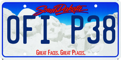 SD license plate 0FIP38