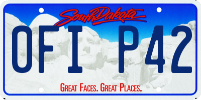 SD license plate 0FIP42