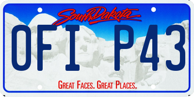SD license plate 0FIP43