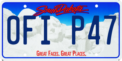 SD license plate 0FIP47