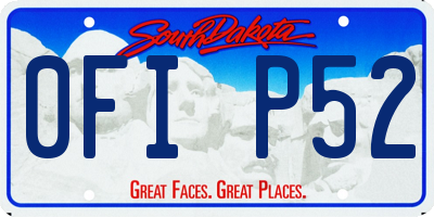 SD license plate 0FIP52
