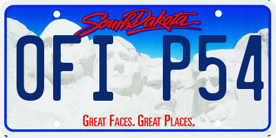 SD license plate 0FIP54