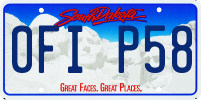 SD license plate 0FIP58