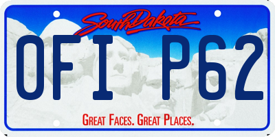 SD license plate 0FIP62