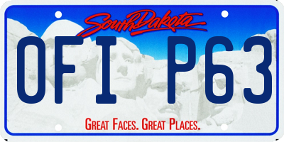 SD license plate 0FIP63