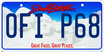 SD license plate 0FIP68