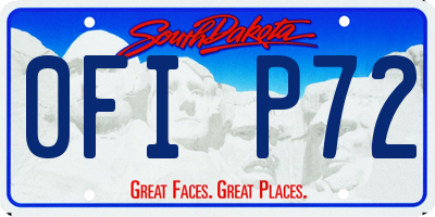 SD license plate 0FIP72