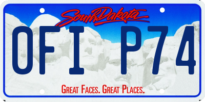 SD license plate 0FIP74