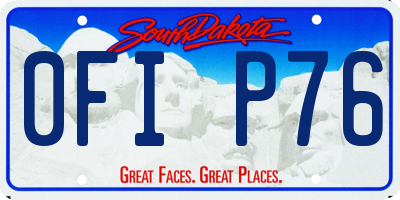 SD license plate 0FIP76