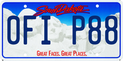SD license plate 0FIP88