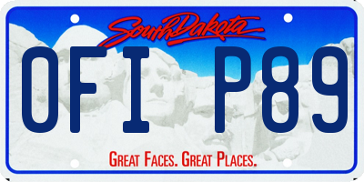 SD license plate 0FIP89
