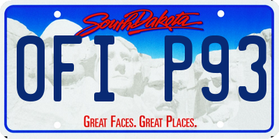 SD license plate 0FIP93