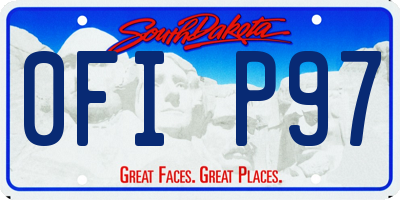 SD license plate 0FIP97