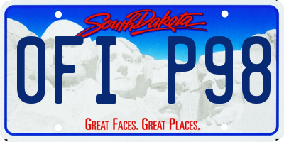 SD license plate 0FIP98