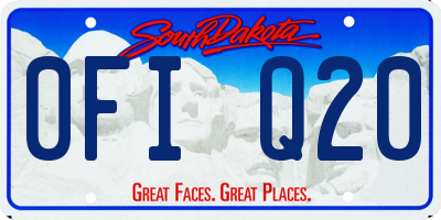 SD license plate 0FIQ20