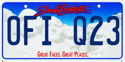 SD license plate 0FIQ23
