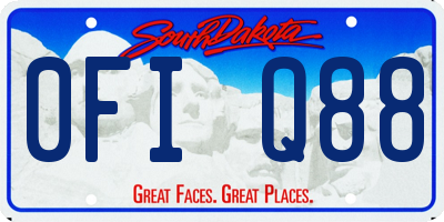 SD license plate 0FIQ88