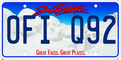 SD license plate 0FIQ92