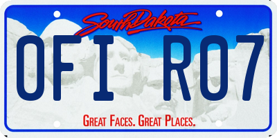SD license plate 0FIR07
