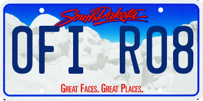 SD license plate 0FIR08