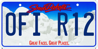 SD license plate 0FIR12