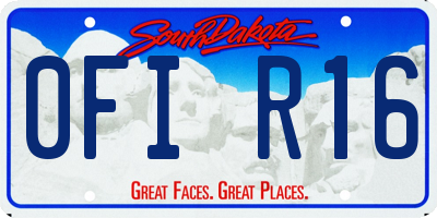 SD license plate 0FIR16
