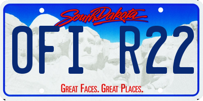 SD license plate 0FIR22