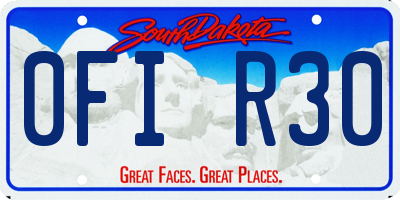 SD license plate 0FIR30