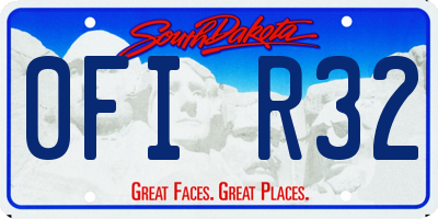 SD license plate 0FIR32