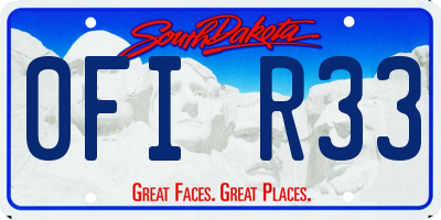 SD license plate 0FIR33
