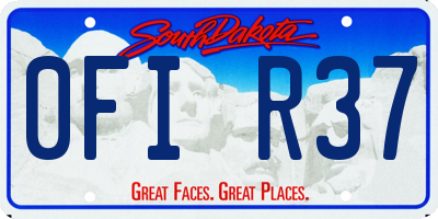 SD license plate 0FIR37