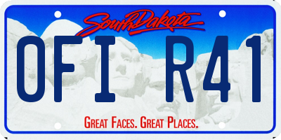 SD license plate 0FIR41