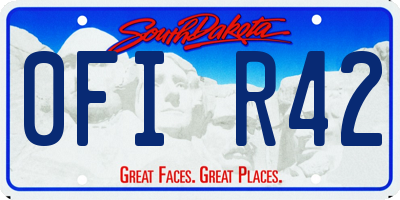 SD license plate 0FIR42