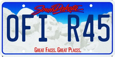 SD license plate 0FIR45