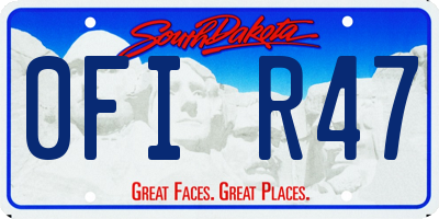 SD license plate 0FIR47
