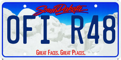 SD license plate 0FIR48